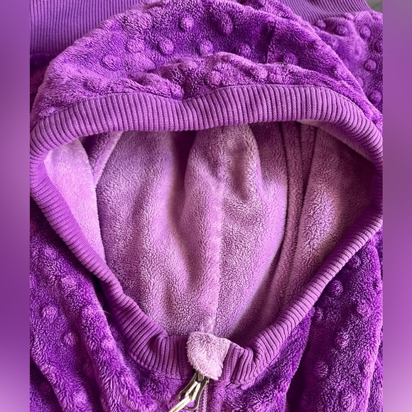Purple Minky(Bubble) Zip Up Sweater - Picture 6 of 7
